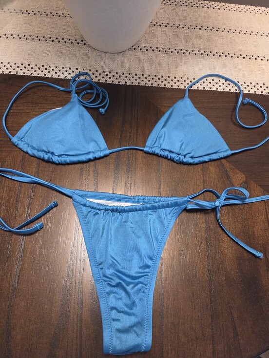 Victoria's Secret Other - Victoria's Secret Sexy Blue Triangle String Bikini